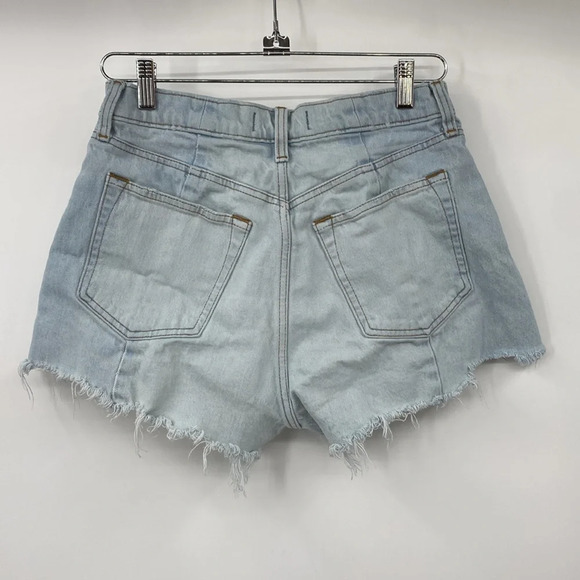 Abercrombie & Fitch The Cutoff Shorts Womens Sz 27 4 Blue High Rise Denim Frayed - Picture 5 of 9